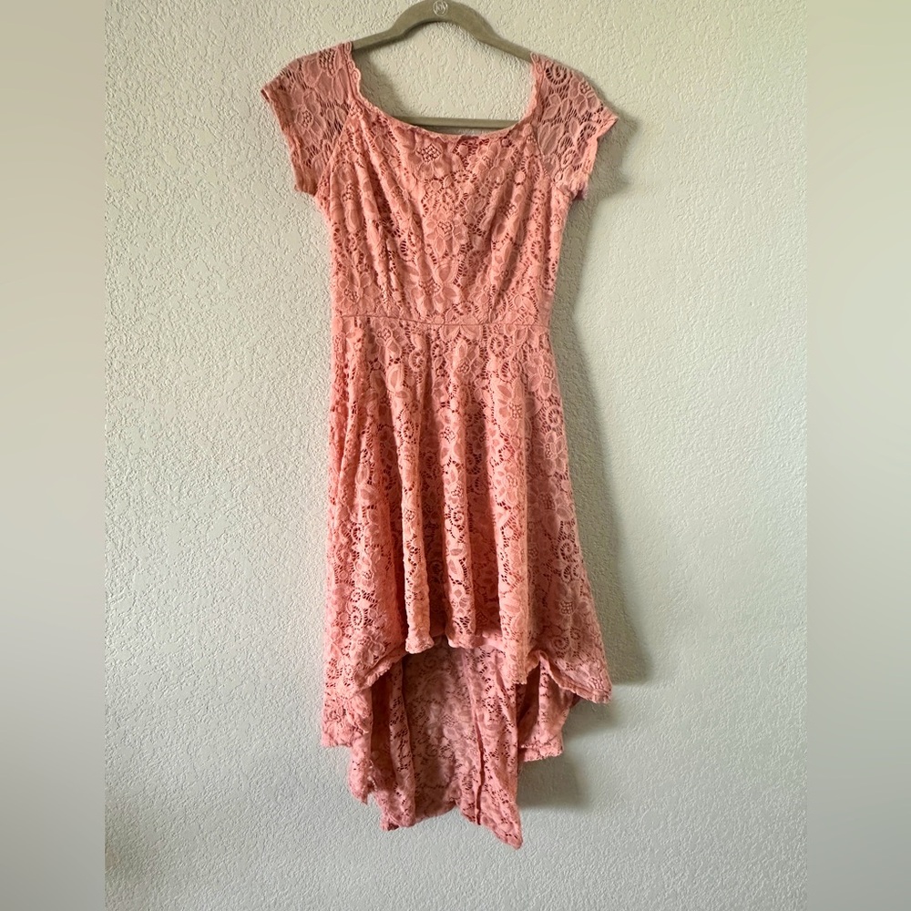 Blush High-Low Wedding Guest Dress